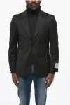 Corneliani Cc Collection Virgin Wool Blazer With Peak Lapel In Black