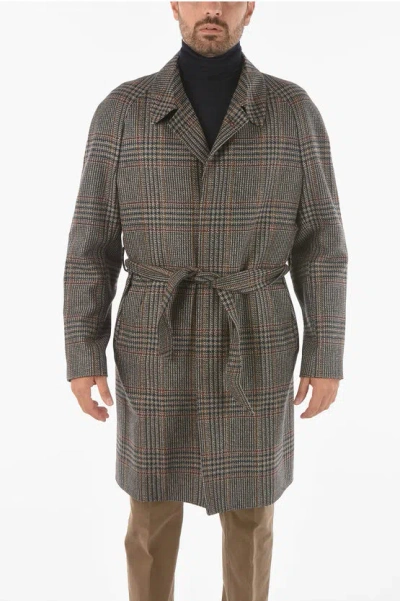 Corneliani Cc Collection Virgin Wool Cashmere Coat With Belt In Gray