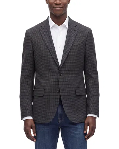 Corneliani Cc Collection Virgin Wool Checked Jacket In Black