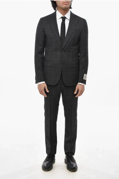 Corneliani Cc Collection Virgin Wool District Check 2-button Suit With In Black