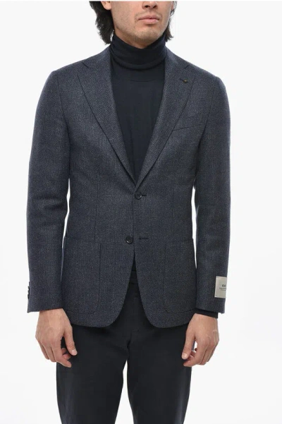 Corneliani Cc Collection Virgin Wool Half Lined 2 Buttons Blazer In Blue