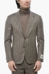 Corneliani Cc Collection Virgin Wool Herringbone Jacket In Gray