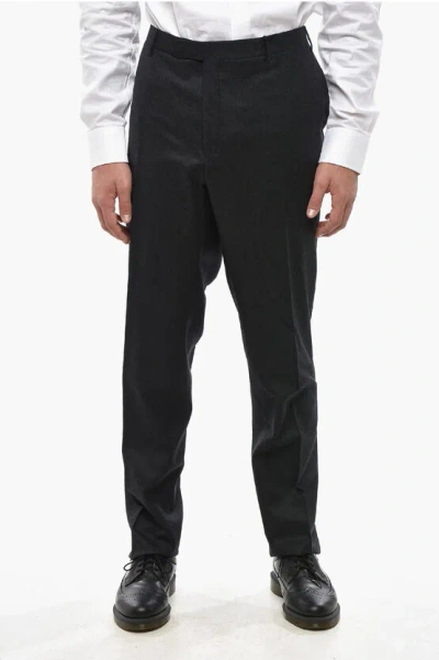 Corneliani Cc Collection Virgin Wool Pants With Belt Loops In Black