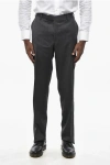 Corneliani Cc Collection Virgin Wool Pants With Hidden Closure In Black