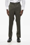 Corneliani Cc Collection Virgin Wool Pants With Hidden Closure In Gray