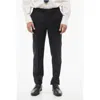 Corneliani Virgin Wool Mantua Pants With Concealed Closure In Black