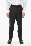 Corneliani Cc Collection Virgin Wool Pants With With Scalloped Hem In Black
