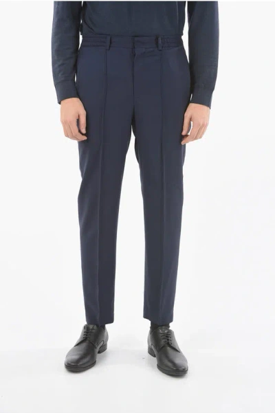 Corneliani Cc Collection Virgin Wool Reset Pants In Blue
