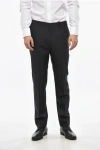 Corneliani Cc Collection Virgin Wool Reset Pants With Belt Loops In Black