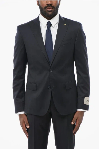 Corneliani Cc Collection Virgin Wool Reset Slim Fit Blazer Grösse 52 In Black