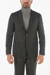 Corneliani Cc Collection Virgin Wool Right Blazer With Iconic Beetle Br