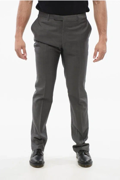 Corneliani Cc Collection Virgin Wool Right Pants With Belt Loops
