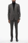 Corneliani Cc Collection Virgin Wool Right Suit With Windowpane Pattern
