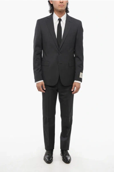 Corneliani Cc Collection Virgin Wool Side Vents Notch Lapel 2-button Su