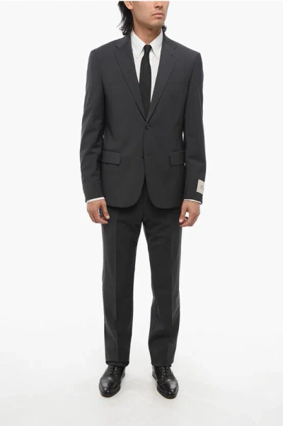 Corneliani Cc Collection Virgin Wool Side Vents Notch Lapel 2-button Su
