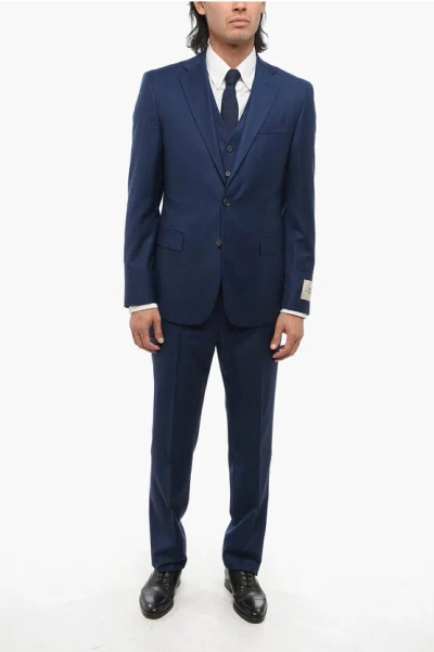 Corneliani Cc Collection Virgin Wool Side Vents Notch Lapel 3 Piece Wai