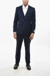 Corneliani Cc Collection Virgin Wool Side Vents Peak Lapel 3 Piece Wais In Blue