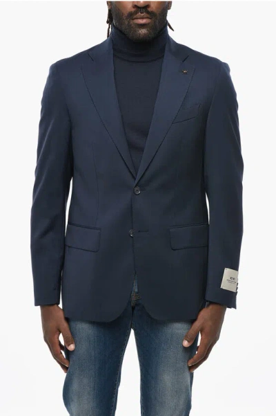 Corneliani Cc Collection Virgin Wool Slim Fit Blazer In Blue