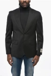 Corneliani Cc Collection Virgin Wool Slim Fit Blazer With Flap Pockets In Black