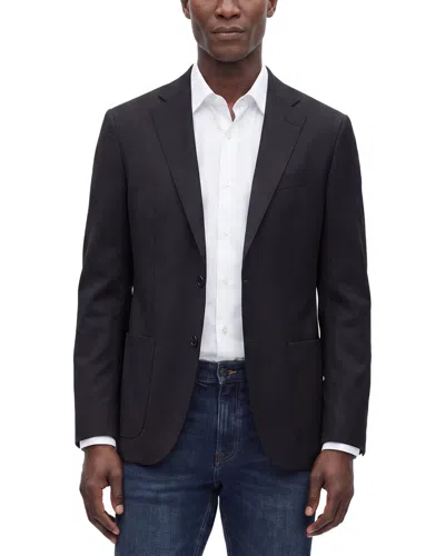 Corneliani Cc Collection Virgin Wool Slim Fit Semi-lined Blazer In Black