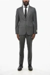 Corneliani Cc Collection Virgin Wool Slim Fit Suit With Flap Pockets In Gray