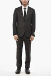 Corneliani Cc Collection Virgin Wool Solid Color 2 Buttons Suit In Black