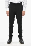 Corneliani Cc Collection Virgin Wool Straight Leg Pants With Belt Loops In Black