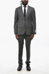 Corneliani Cc Collection Virgin Wool Suit With Notch Lapel In Gray