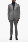 Corneliani Cc Collection Virgin Wool Suit With Notch Lapel In Gray