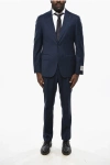 Corneliani Cc Collection Virgin Wool Suit With Side Splits In Blue