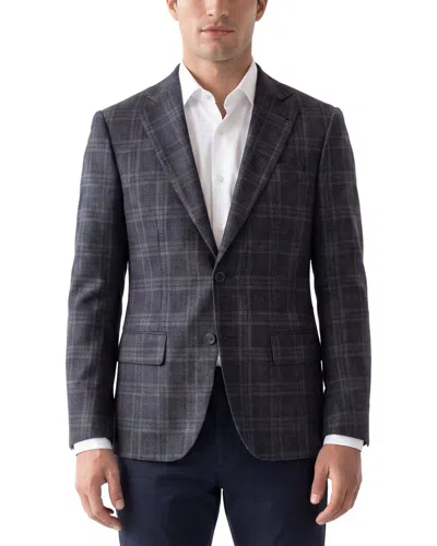 Corneliani Cc Collection Virgin Wool Tartan Check Blazer In Gray