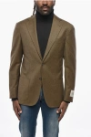 Corneliani Cc Collection Virgin Wool Unlined Blazer With Patch Pockets In Brown