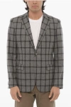 Corneliani Cc Collection Windowpane Check Virgin Wool 2-button Blazer