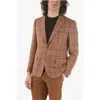 Corneliani Cc Collection Windowpane Check Virgin Wool And Flax Right Si