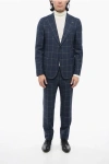 Corneliani Cc Collection Windowpane Checked Virgin Wool 2-buttons Suit