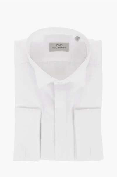 Corneliani Cc Collection Wing-tip Cotton Shirt In White