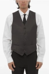 Corneliani Cc Collection Wool Blend Cerim.reset Waistcoat With Jetted P