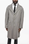 Corneliani Cc Collection Wool Blend Coat With Patch Pockets In Gray