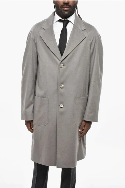 Corneliani Cc Collection Wool Blend Coat With Patch Pockets In Gray