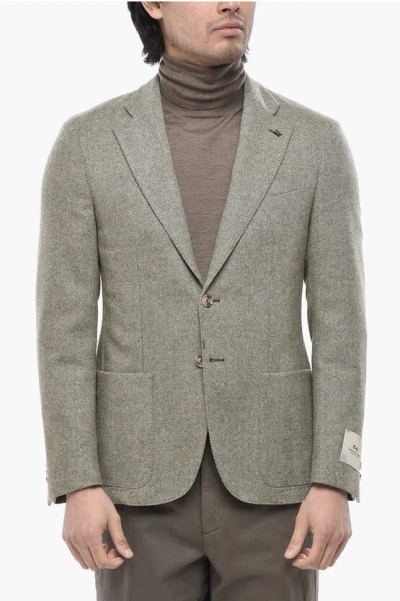 Corneliani Cc Collection Wool-blend Jacket With Classic Lapel In Gray