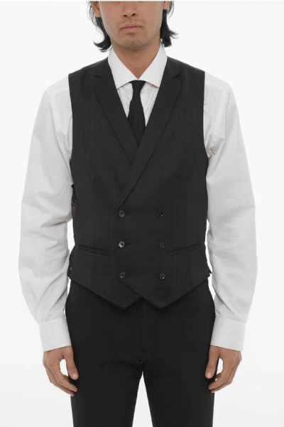 Corneliani Cc Collection Wool Blend Jacquard Cerim.reward Double Breast In Gray