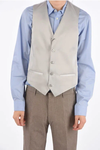 Corneliani Cc Collection Wool Blend Reset Waistcoat In Gray