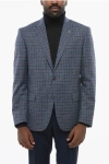 Corneliani Cc Collection Wool-blend Single-breasted Blazer Right With C In Blue