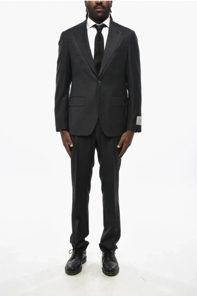 Corneliani Cc Collection Wool Blend Suit With Flap Pockets In Gray