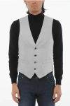Corneliani Cc Collection Wool Blend Waistcoat With Contrasting Buttons