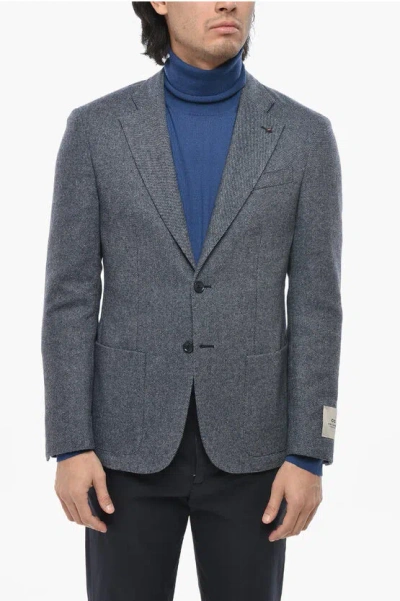Corneliani Cc Collection Wool Gabardine Unlined Blazer With Patch Pocke In Gray