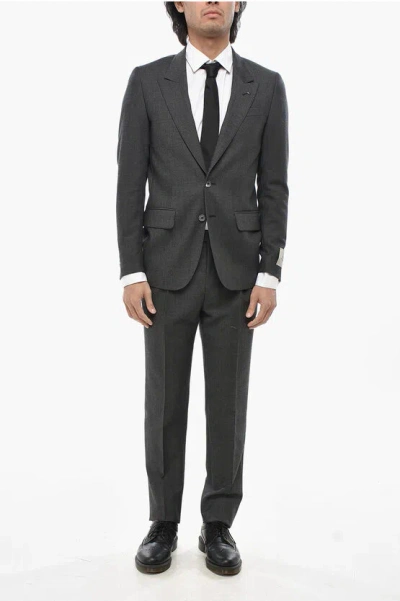 Corneliani Cc Collection Wool Reset Suit With Peak Lapel In Gray