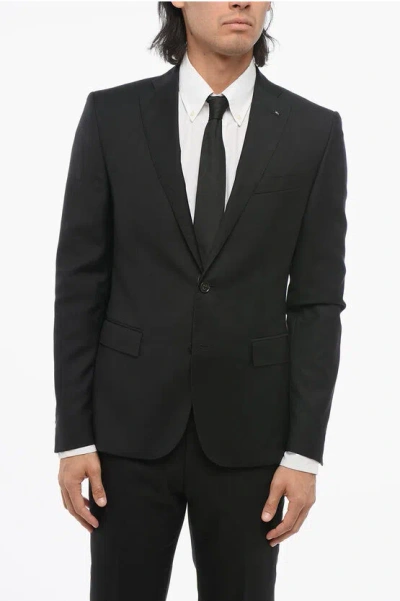 Corneliani Cc Collection Wool Single Breasted Blazer With Flap Pockets