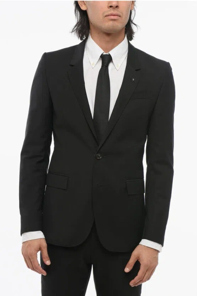 Corneliani Cc Collection Wool Single Breasted Blazer With Flap Pockets