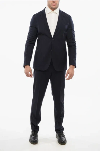 Corneliani Cc Collection Wool Single Breasted Reward Suit With Patch Po